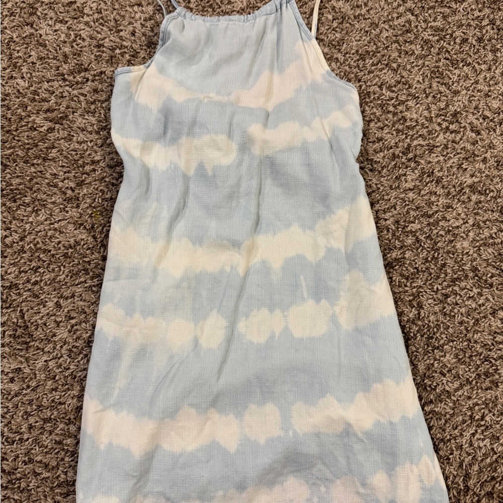 Cloth & Stone Blue and White Tie-Dye Mini Dress